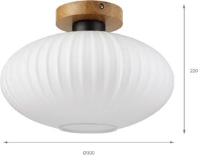 Mennyezeti lámpa HARMA WOOD 1xE27/15W/230V tölgy/fehér Ø 30 cm