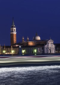 Poszter 21x29,7cm Éjszakai felvétel San Giorgio Maggiore a Grand Canal csatornáról, As