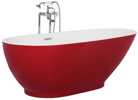 Piros szabadon álló fürdőkád 173 x 82 cm GUIANA Beliani