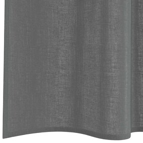 2 db sötétszürke fátyolfüggönyök hurokkal 140x225 cm