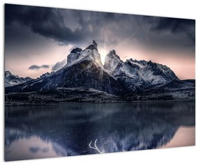 Tó és hegy képe (90x60 cm)