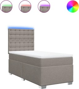 vidaXL tópszínű szövet rugós ágy matraccal 80 x 200 cm