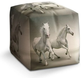 Cube zsámoly két fehér ló, szürke