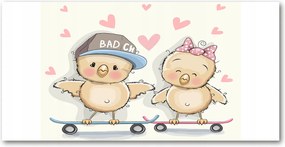 Lacobel Madarak a gördeszkán panel 140x70 cm Ragasztó