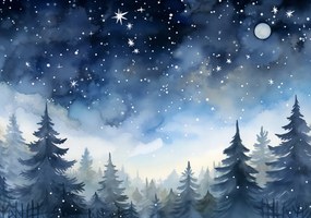 Poszter 66,5x46,5cm Rejtélyes erdő alkonyatkor