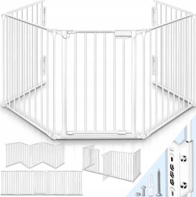 Védőkapu gyerek kandallóhoz fehér- hossza 540 cm