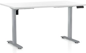 Állítható magasságú asztal OfficeTech B, 140 x 80 cm, szürke alap, fehér