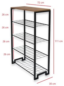 Cipőtároló (cipősszekrény) Tosina 2 (atlanti fenyő + fekete) . 1094560
