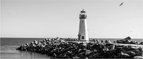Kép - Világítótorony a tengerparton, Santa Cruz, California (120x50 cm)