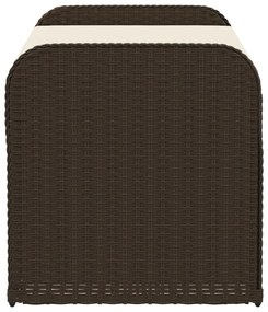 barna polyrattan tárolópad párnával 115 x 51 x 52 cm