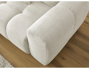 Fehér zsenília kinyitható-tárolóhelyes sarokkanapé (bal oldali-heverő résszel) Roxelane – Bobochic Paris