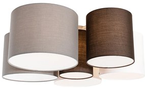 Mennyezeti lámpa fehér, szürke és barna 6 lámpás - Multidrum