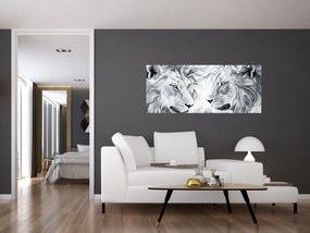 Kép - Rajzolt oroszlánfejek (120x50 cm)