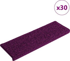 vidaXL 30 db rózsaszín lépcsőszőnyeg, 65 x 21 x 4 cm, téglalap alakú széllel