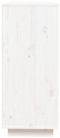 fehér tömör fenyőfa tálalószekrény 110,5x35x80 cm