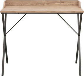 Számítógépasztal, tölgy/fekete, OFIS