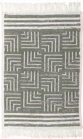 Kétoldalas Puha Szőnyeg Rojtokkal Zöld Krém Etno Orient 40x70cm