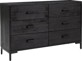 vidaXL fekete tömör újrahasznosított fenyő tálalószekrény 110x35x70cm