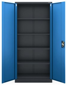 Fém iratszekrény JAN H, 900 x 1950 x 400 mm, antracit-kék