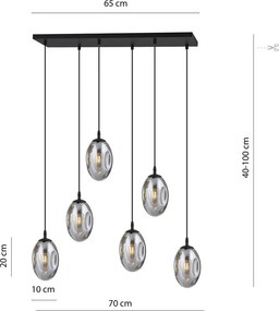 Emibig modern függeszték astral fekete grafit emi1266/6