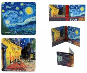 Parafa poháralátét szett - Van Gogh: Csillagos éj / Kávéház éjjel