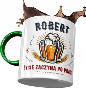 Zöld bögre Robert Kollégáknak Ajándék Nyomtatott Fotóval