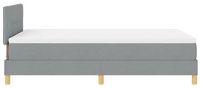Boxspring Ágy matraccal és LED-del Világosszürke 120x200 cm Szövet