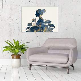 Üveg kép - Márvány női profil (70x50 cm)