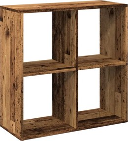 vidaXL antik fa színű fa térelválasztó könyvespolc 69,5x29x69,5 cm