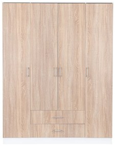 Miami gardróbszekrény 160x205 cm sonoma tölgy-fehér