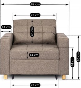 Dönthető fotel bézs, SOLOR