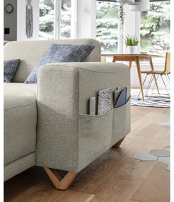 Bézs kinyitható-tárolóhelyes sarokkanapé (bal oldali-U alakú) Classy Sophie – Miuform