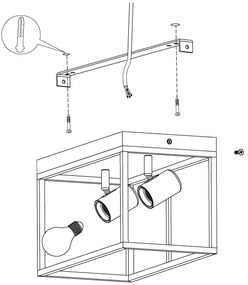 Eglo 98332 - Mennyezeti lámpa SILENTINA 2xE27/40W/230V