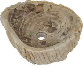 Krémszínű őskő mosdókagyló 45x35x15 cm