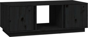 vidaXL fekete tömör fenyőfa dohányzóasztal 110x50x40 cm