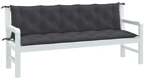 2 db melange antracitszürke szövet kerti padpárna 180x50x7 cm