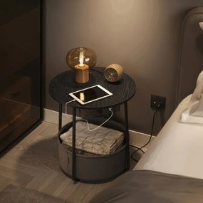 Lerakóasztal 45x45x50 cm, MDF, fekete, AKF-E1028 BK