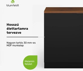 Blumfeldt WoodVista mosogatógép szekrény, Robusztus munkalap, Zökkenőmentes integráció