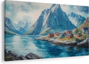 Kép - Norvég falu (90x60 cm)