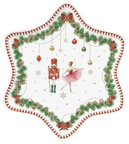 Karácsonyi porcelán csillag alakú tálca Magie de Noel