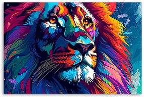 Gario Vászonkép Absztrakt színes oroszlán Méret: 100 x 70 cm