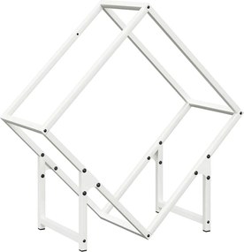 vidaXL fehér hidegen hengerelt acél tűzifatároló 60x25x60 cm