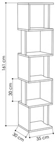 könyvespolc Piri - Sonoma Oak, Anthracite