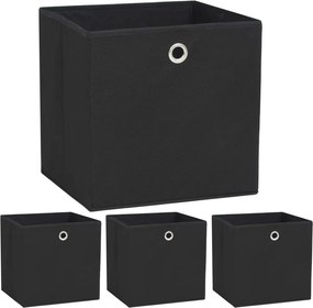 vidaXL 4 db fekete, nem szőtt tárolódoboz 32 x 32 x 32 cm