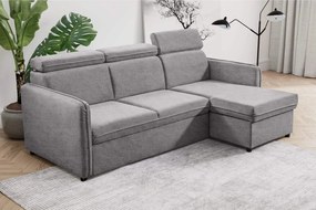 Kinyitható ülőgarnitúra, világosszürke, ALECHANDRO B ROH