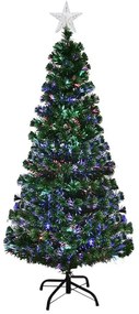 Műfenyő száloptikával színes LED-del több típusban-150 cm-es
