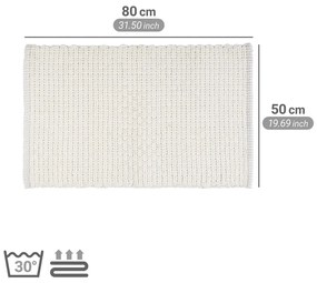 Fehér textil fürdőszobai kilépő 50x80 cm Ecoli – Wenko