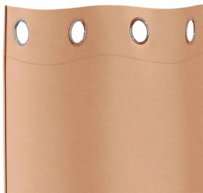 Függönyök függönyökkel 2 pcs Világosbarna 260x140cm Poliészter