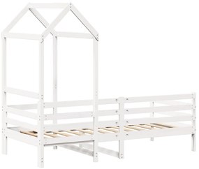 fehér tömör fenyőfa kanapéágy tetővel 80 x 200 cm