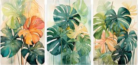 Poszterek Falra Zöld Levelek Szett 3 Képek Nappali Keret Nélkül 40x30